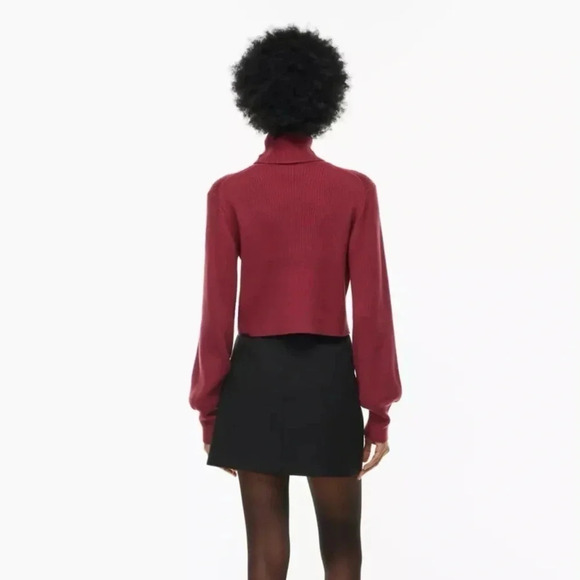 Aritzia Wilfred Rebecca Cropped Turtleneck | Beige | Size L - Picture 7 of 9